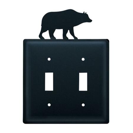 VILLAGE WROUGHT IRON Bear Switch Cover Double - Black ESS-14